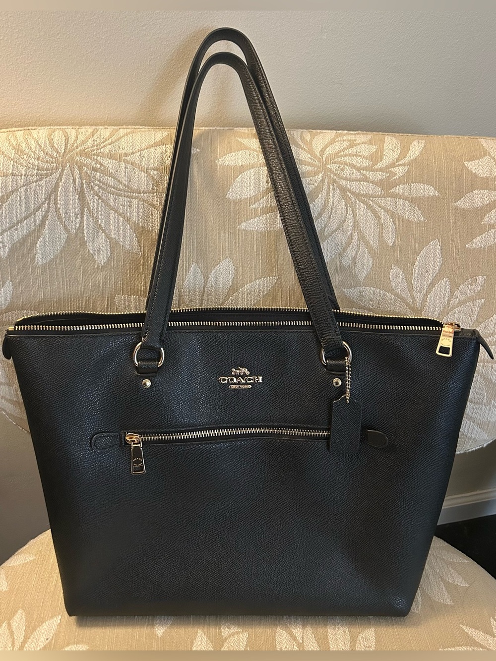 Coach Black Pebbled Leather Tote